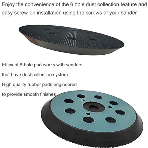 M-jump 5 Inch 125mm Hook and Loop Sanding Pad with 8 Dust Holes | Replacement for Makita Orbital Sanders thumbnail 4