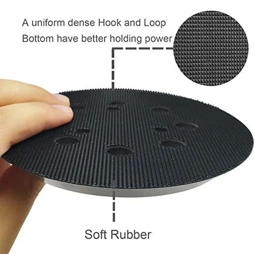 M-jump 5 Inch 125mm Hook and Loop Sanding Pad with 8 Dust Holes | Replacement for Makita Orbital Sanders thumbnail 3