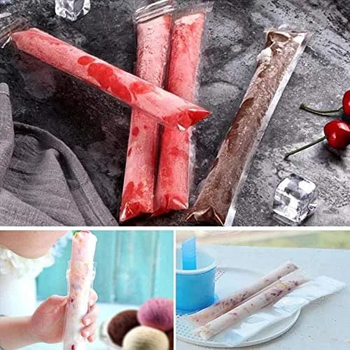 FEBSNOW 200Pcs Ice Pop Mold Bags with Funnel, 27.94cm (11") x 5.08cm (2") | BPA Free Reusable Zip Seals thumbnail 5
