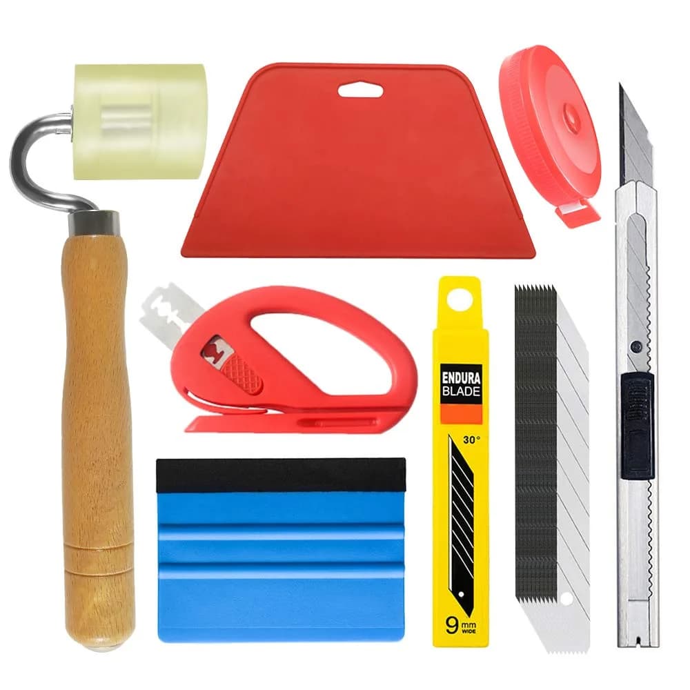 tiptopcarbon Wallpaper Tool Kit with Felt Squeegee & Seam Roller | 7-Piece Set - main product image