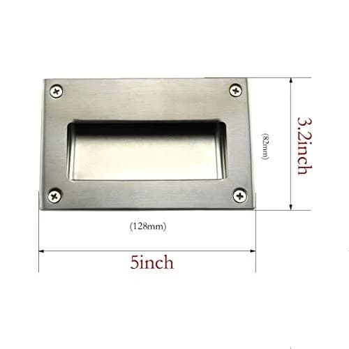 heyous Hidden Recessed Pull Handle 5x3.2 inch | Stainless Steel Square Flush Concealed Furniture Handle thumbnail 4