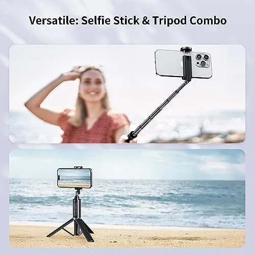 ATUMTEK Selfie Stick Tripod 80cm (31.3") with Bluetooth Remote | Integrated Aluminum Design for iPhone & Samsung thumbnail 7