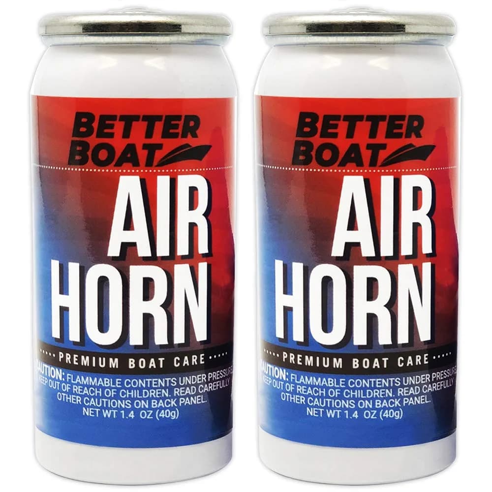Air Horn Refill Cans 2 Pack 1.4 oz, 120 dB Replacement Compressed Gas thumbnail 1