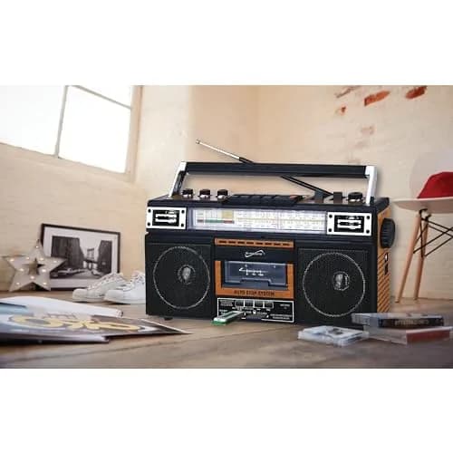 Supersonic SC-3201BT Retro Boombox with Bluetooth, Cassette Player & Radio | 4-Band AM/FM/SW, USB/SD MP3 Playback, 3-Band EQ thumbnail 2