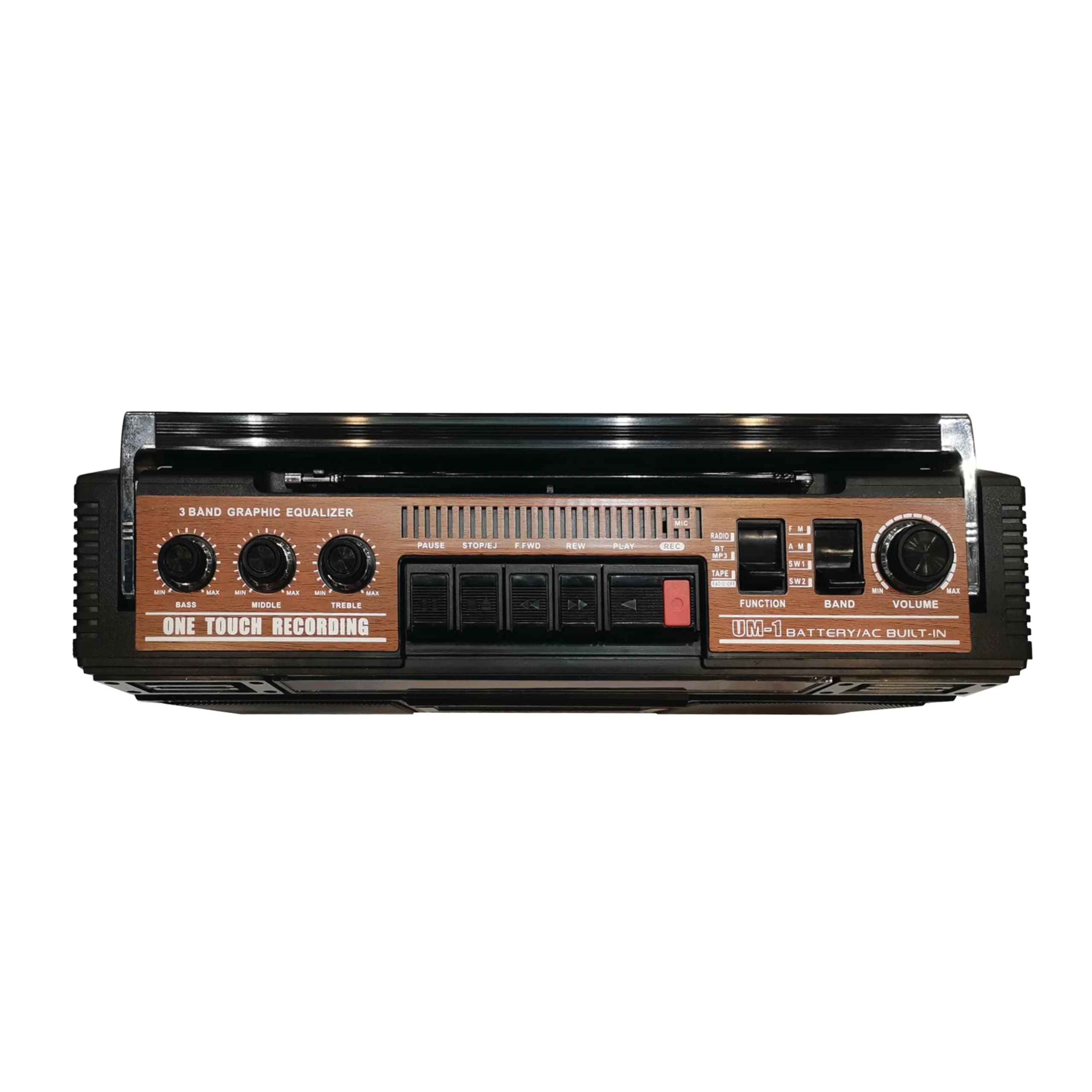 Supersonic SC-3201BT Retro Boombox with Bluetooth, Cassette Player & Radio | 4-Band AM/FM/SW, USB/SD MP3 Playback, 3-Band EQ - view 3