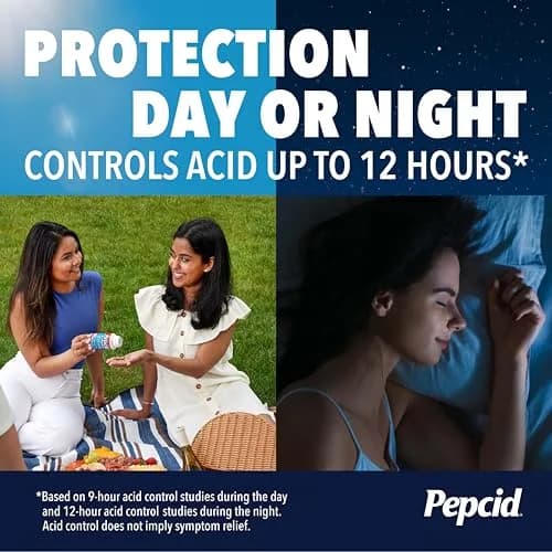 Pepcid Complete Acid Reducer + Antacid Chews Tropical Fruit 25 Count | Dual Action Heartburn Relief thumbnail 4