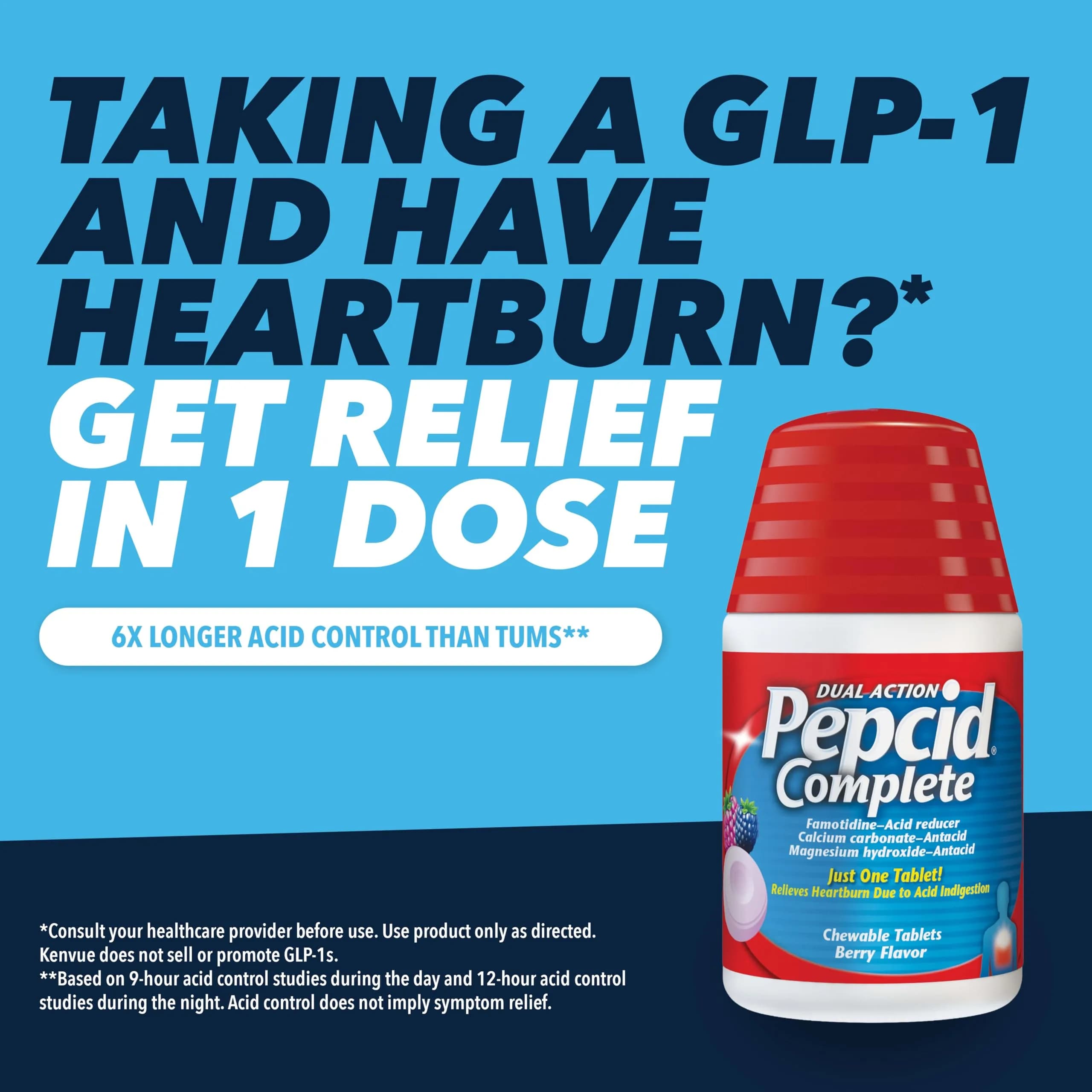 Pepcid Complete Acid Reducer + Antacid Chews Tropical Fruit 25 Count | Dual Action Heartburn Relief - view 5