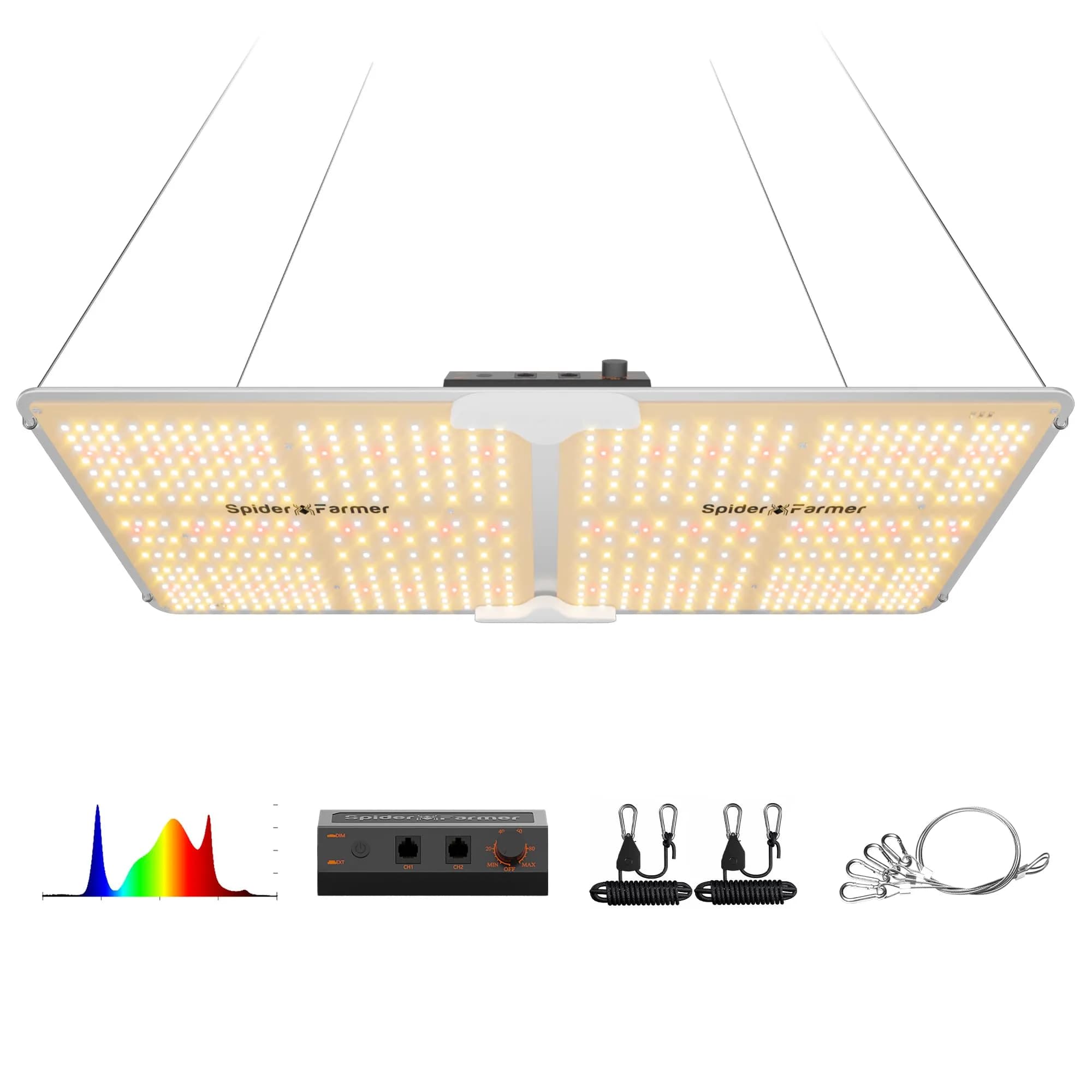Spider Farmer SF2000 LED Grow Light 200W 2x4 ft Coverage | Full Spectrum Dimmable for Indoor Plants