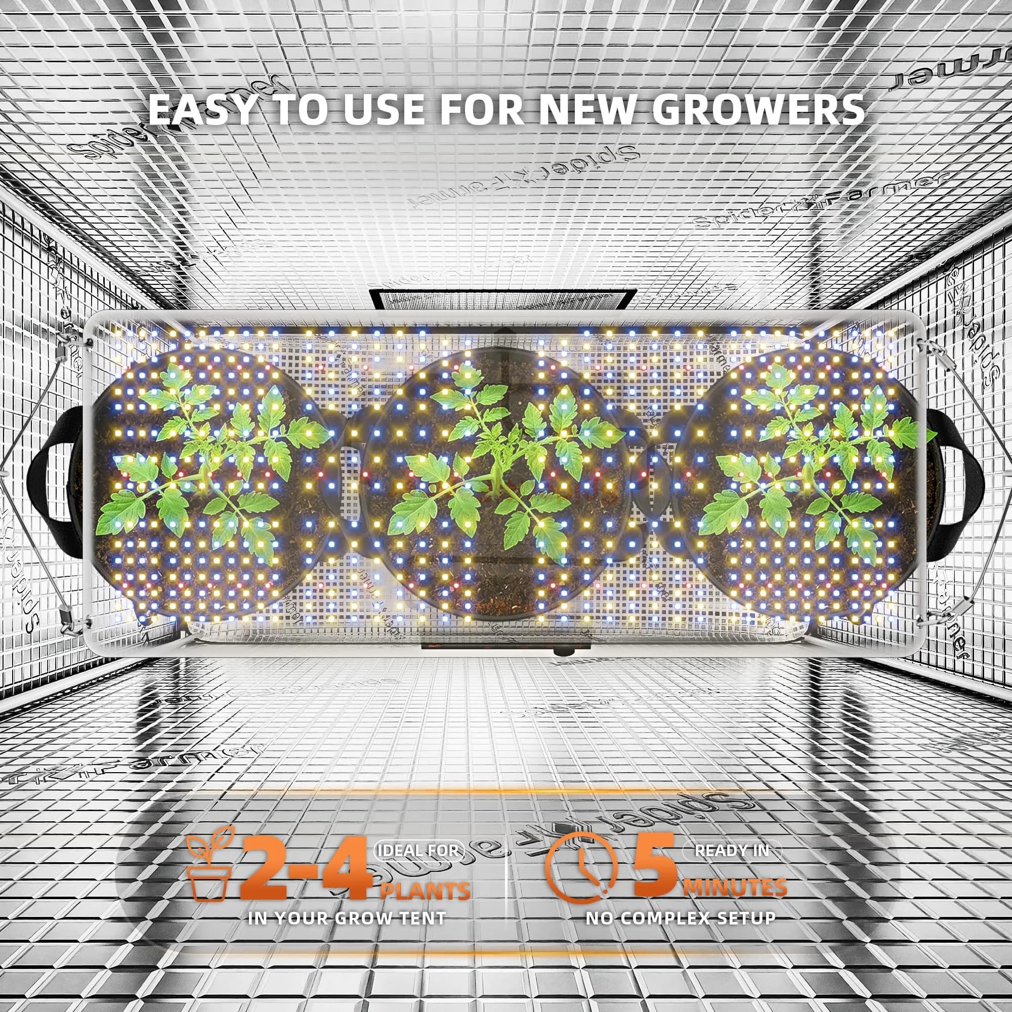 Spider Farmer SF2000 LED Grow Light 200W 2x4 ft Coverage | Full Spectrum Dimmable for Indoor Plants - view 6