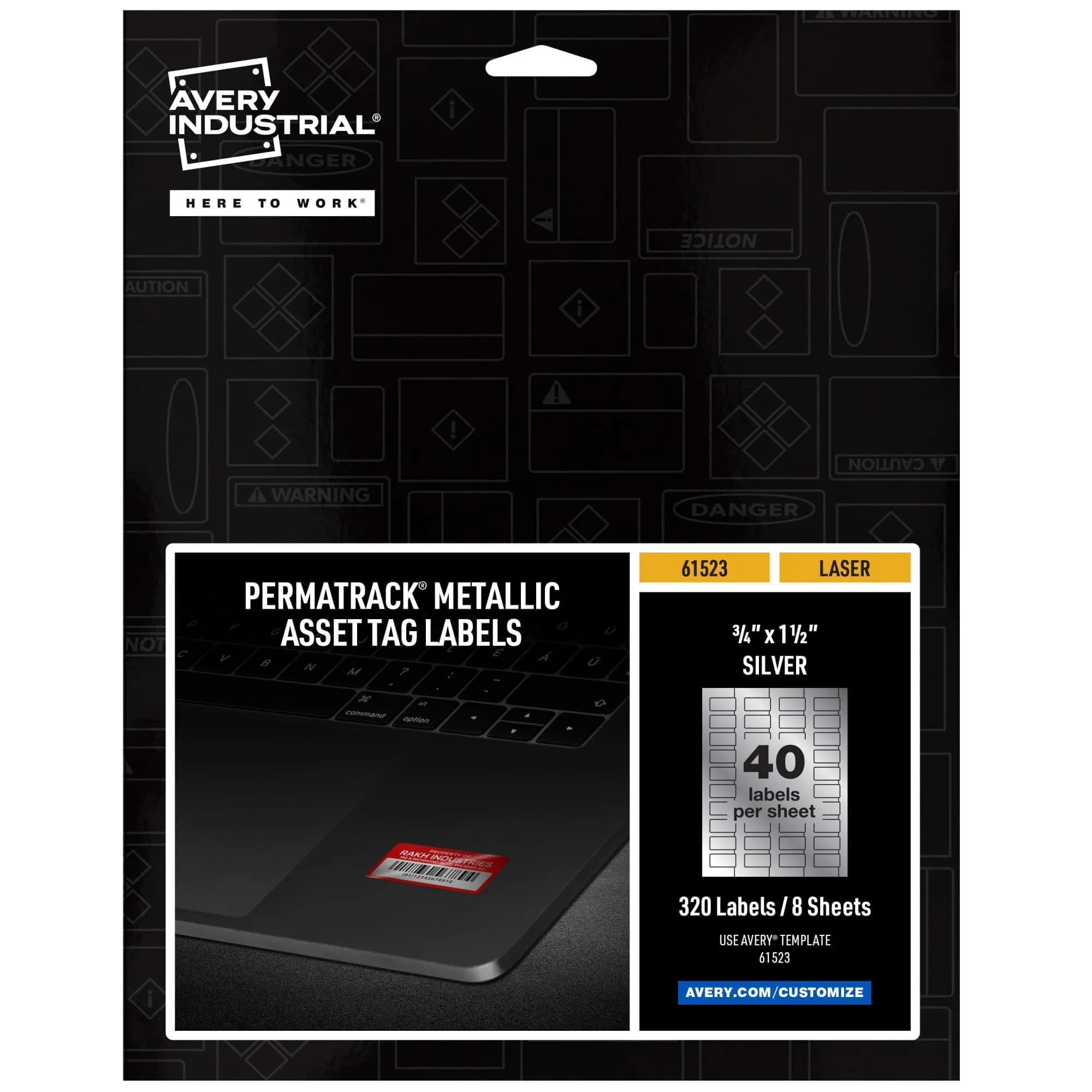 Avery Metallic Asset Tag Labels 3/4" x 1-1/2" | 320 Waterproof Labels for Laser Printers - main product image