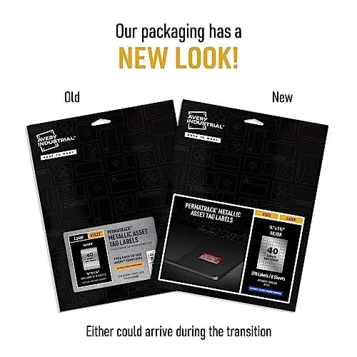 Avery Metallic Asset Tag Labels 3/4" x 1-1/2" | 320 Waterproof Labels for Laser Printers thumbnail 2