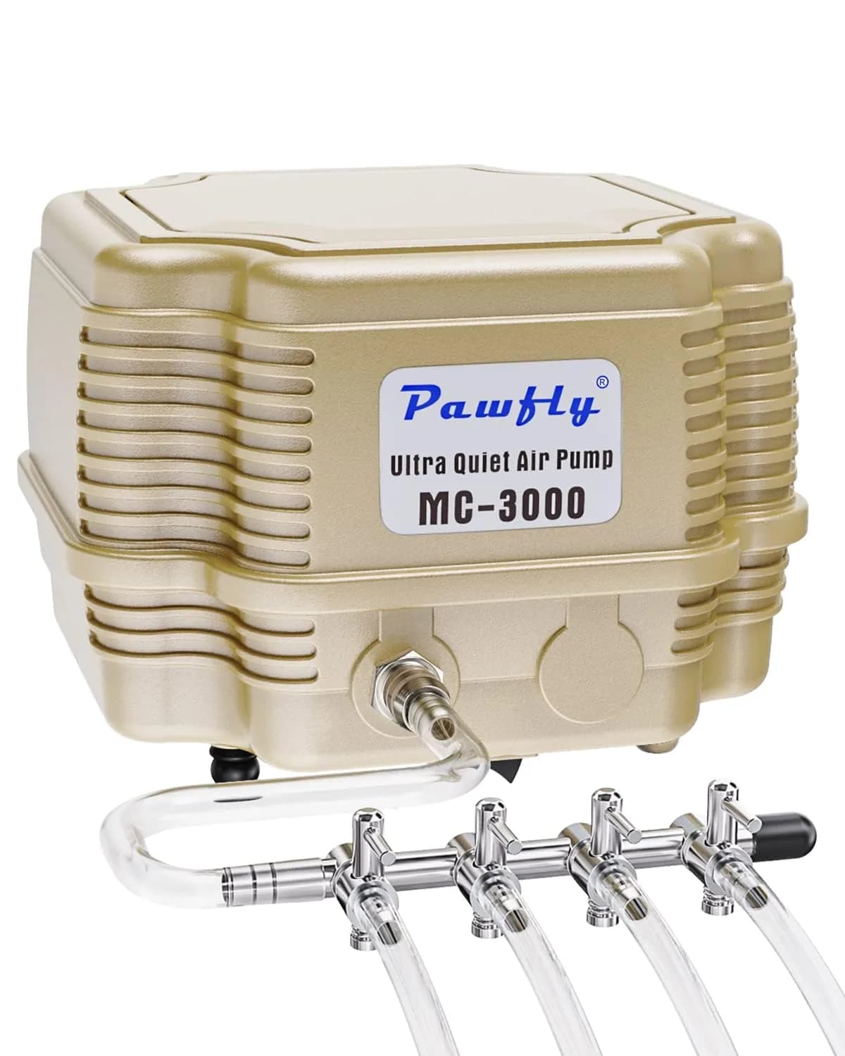 Pawfly Aquarium Air Pump 254 GPH | Ultra Quiet, Adjustable, 4 Ports for Fish Tanks & Ponds