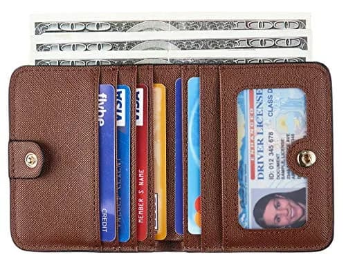 Toughergun Women's Slim Leather Wallet in CH Deep Brown - RFID Protected Compact Bifold Mini Purse thumbnail 2
