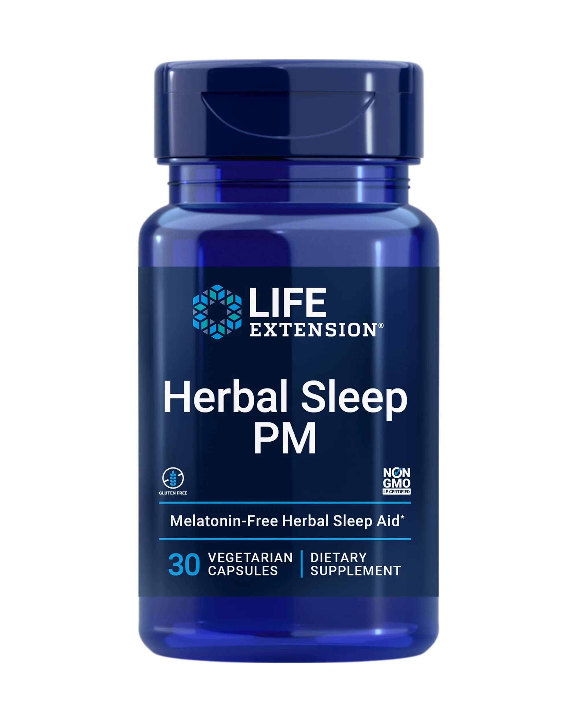 Life Extension Herbal Sleep PM, 30 Vegetarian Capsules | Supports Sleep & Stress Response — Clear