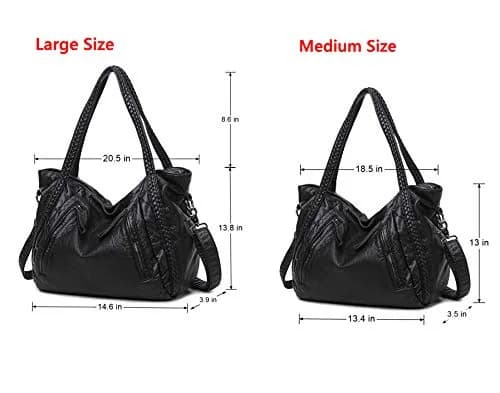 Mn&Sue Vegan Leather Hobo Bag for Women, Medium | Slouchy Shoulder Handbag with Braided Handle thumbnail 5