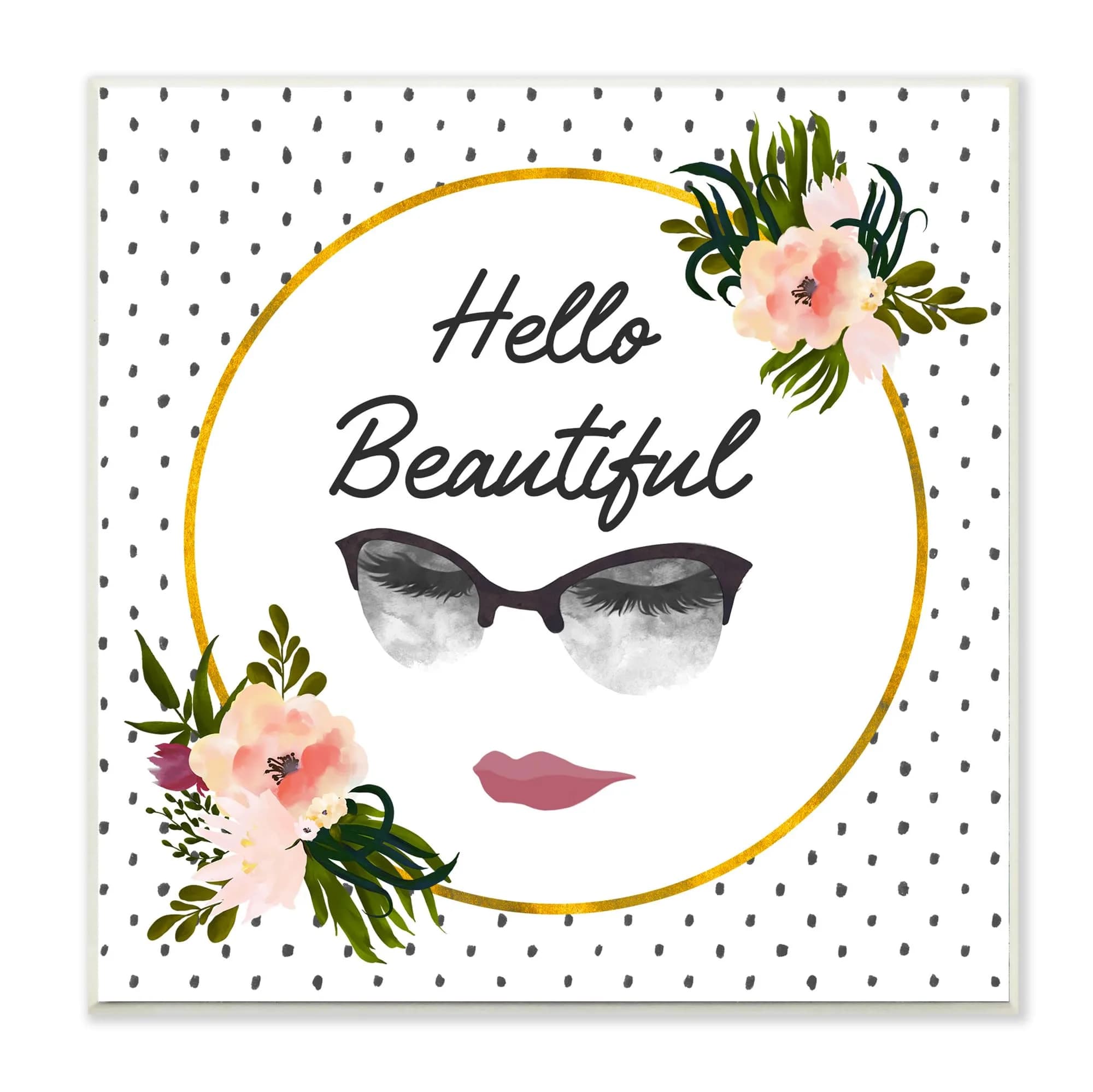 Stupell Industries Wall Art 12 x 12 Inch Floral Mounted Print | Positive Affirmations Home Decor — 12"L x 12"W
