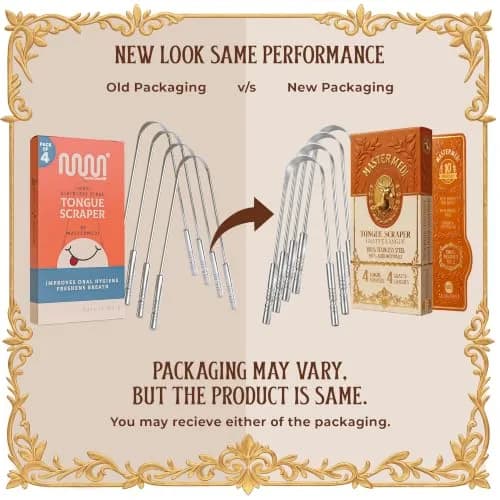 mastermedi Stainless Steel Tongue Scraper Family Pack (4 pcs) | Removes Bad Breath, Enhances Taste thumbnail 2