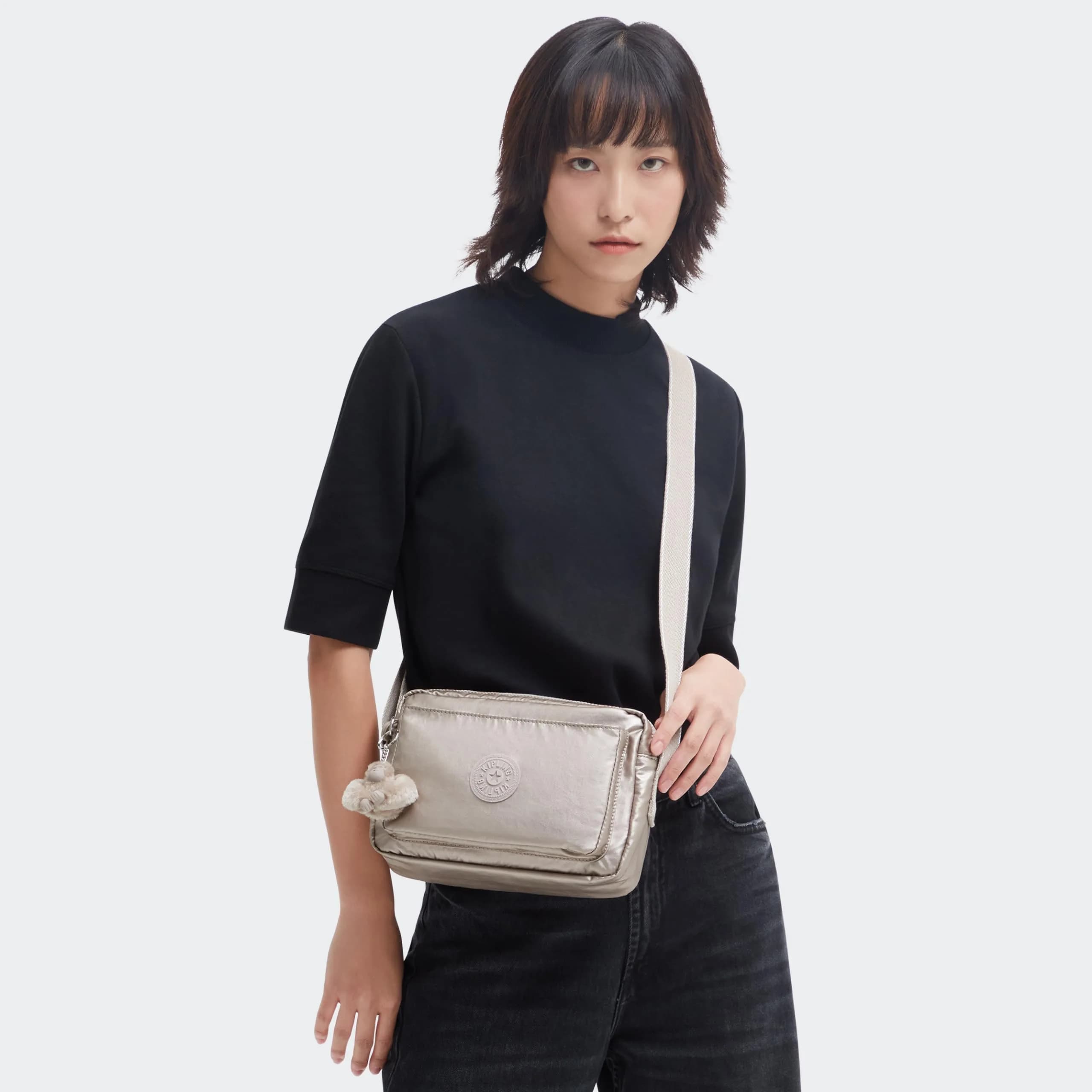Kipling Abanu Medium Prt Metallic Glow Crossbody Bag - Lightweight & Water Resistant - view 2