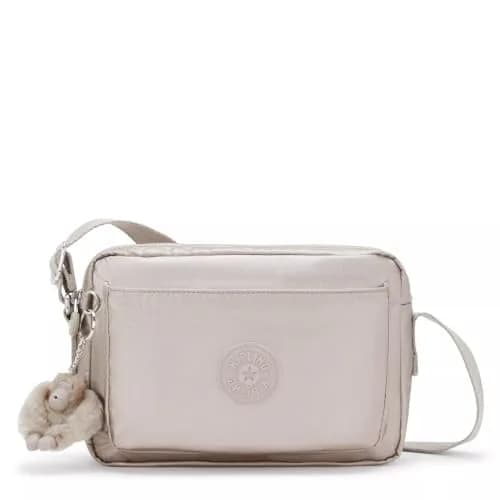 Kipling Women's Abanu Medium Prt Crossbody Bag 22.9cm (9.0"L) x 17cm (6.7"H) x 8.9cm (3.5"D) | Lightweight & Water Resistant — Metallic Glow