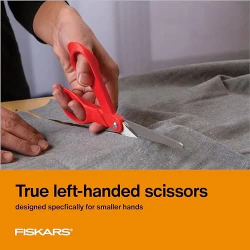 Fiskars Petite Left-Handed All-Purpose Scissors 7 Inch (17.78 cm) | Precision Stainless Steel Blades for Fabric & Crafts thumbnail 3