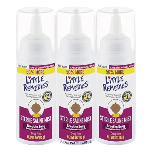 Little Remedies Sterile Baby Saline Nasal Mist 3 Fl Oz (89ml) Bottles, Pack of 3 | Pediatrician-Recommended Nasal Spray for Newborns thumbnail 1