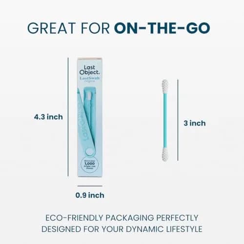 LastSwab Reusable Cotton Swabs & Q-Tips - Washable Silicone Ear Swabs, Eco-Friendly Zero Waste Alternative with Travel Case Holder - Turquoise (1 Count) thumbnail 3