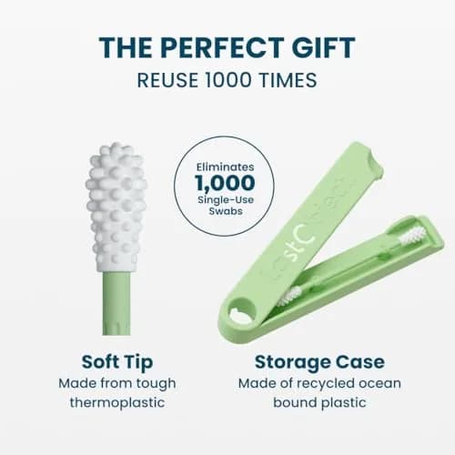 LastSwab Reusable Cotton Swabs Green | Eco-Friendly Zero Waste Alternative for Ear Cleaning & Beauty Touch-ups thumbnail 4