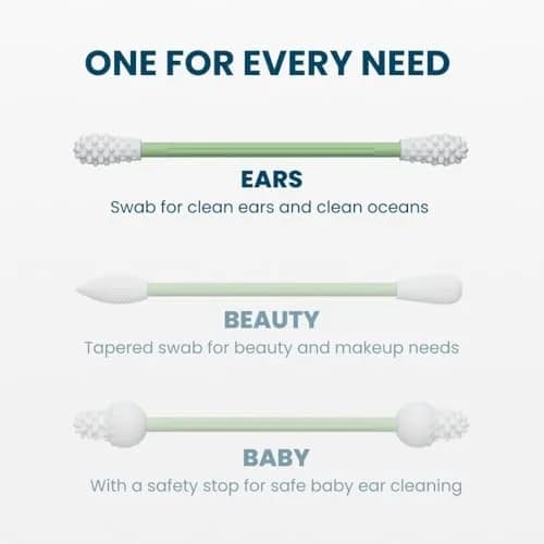 LastSwab Reusable Cotton Swabs Green | Eco-Friendly Zero Waste Alternative for Ear Cleaning & Beauty Touch-ups thumbnail 5