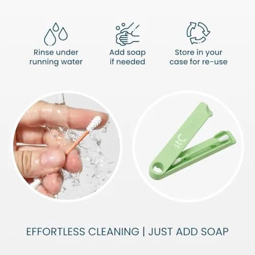 LastSwab Reusable Cotton Swabs Green | Eco-Friendly Zero Waste Alternative for Ear Cleaning & Beauty Touch-ups thumbnail 2