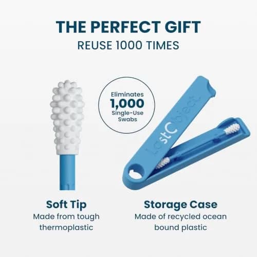 LastSwab Reusable Cotton Swabs for Ear Cleaning Blue | Sustainable Alternative to Single-Use Q Tips thumbnail 4