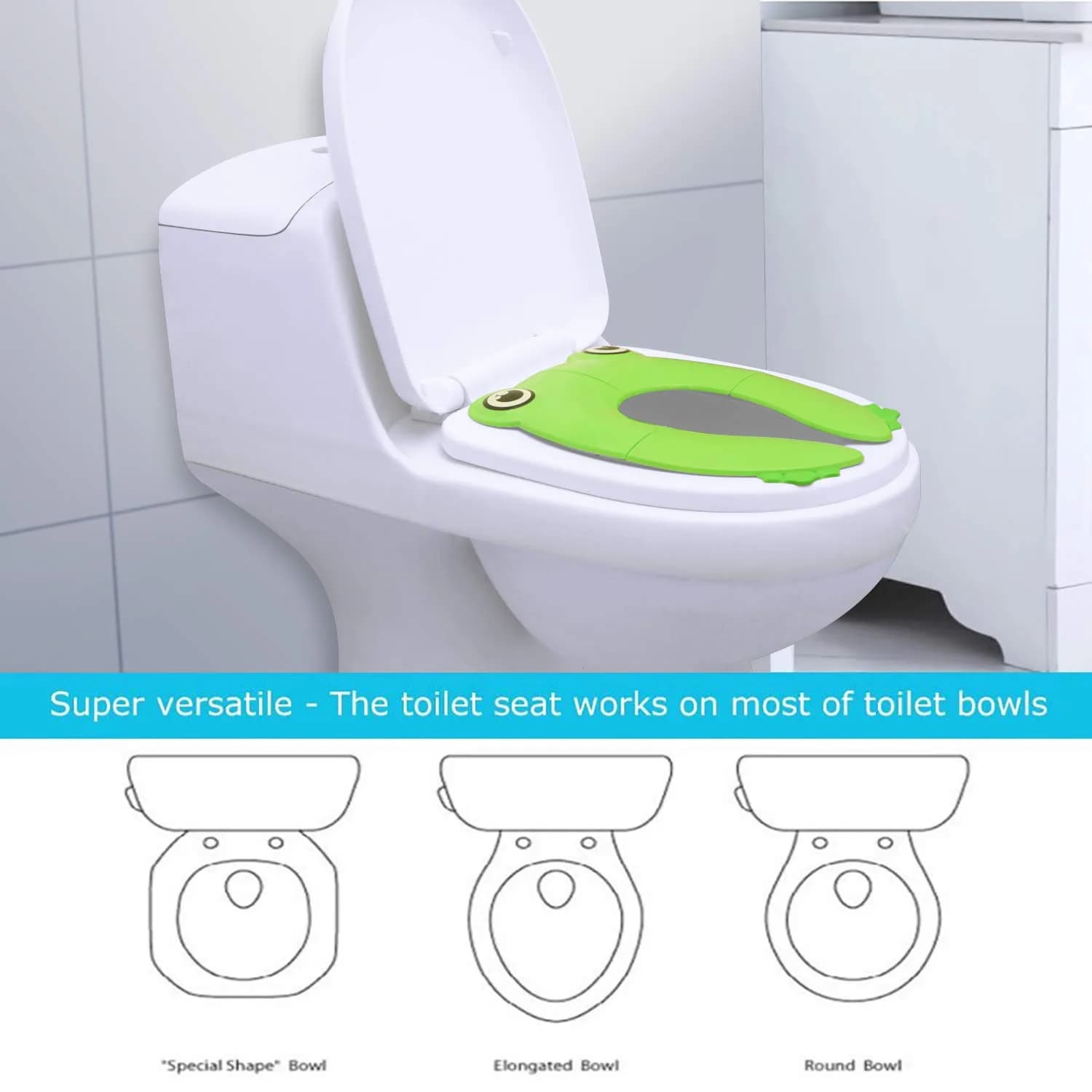 PandaEar Folding Froggy Travel Toilet Seat Cover for Toddlers | 2.51 cm (1 inch) Height - view 6
