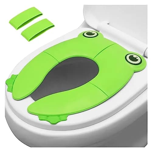 PandaEar Folding Froggy Travel Toilet Seat Cover for Toddlers | 2.51 cm (1 inch) Height thumbnail 1