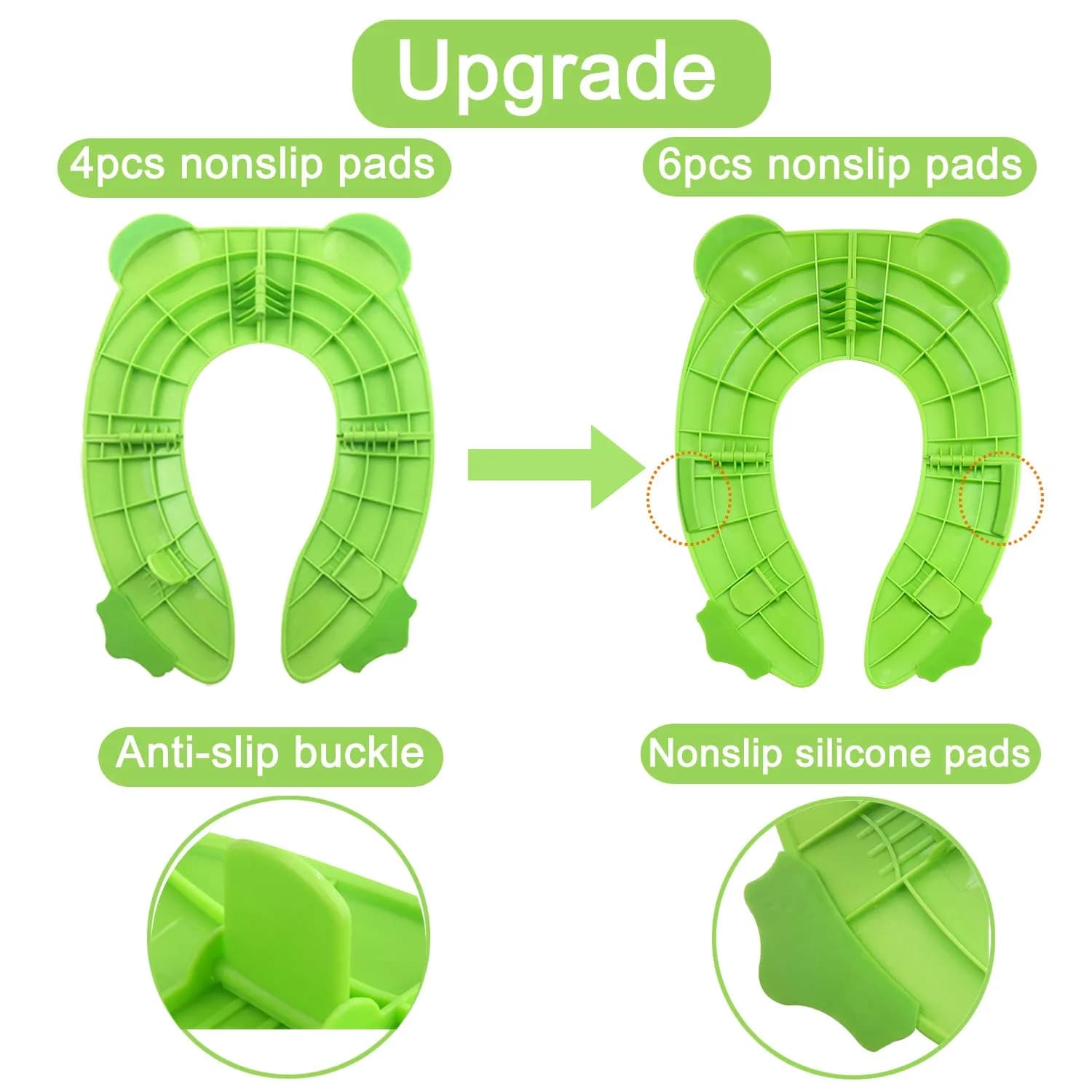 PandaEar Folding Froggy Travel Toilet Seat Cover for Toddlers | 2.51 cm (1 inch) Height - view 9