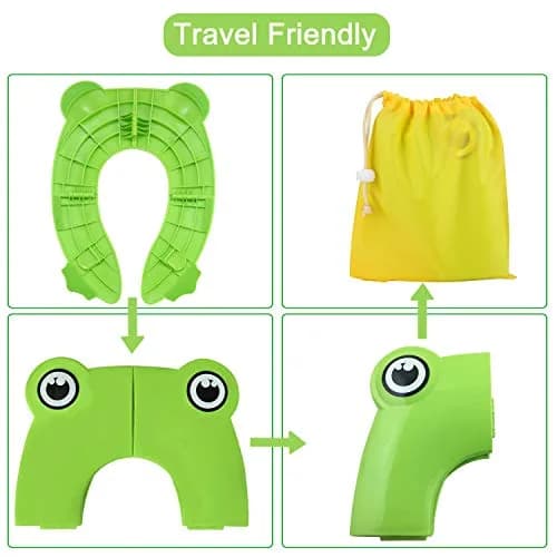 PandaEar Folding Froggy Travel Toilet Seat Cover for Toddlers | 2.51 cm (1 inch) Height thumbnail 2