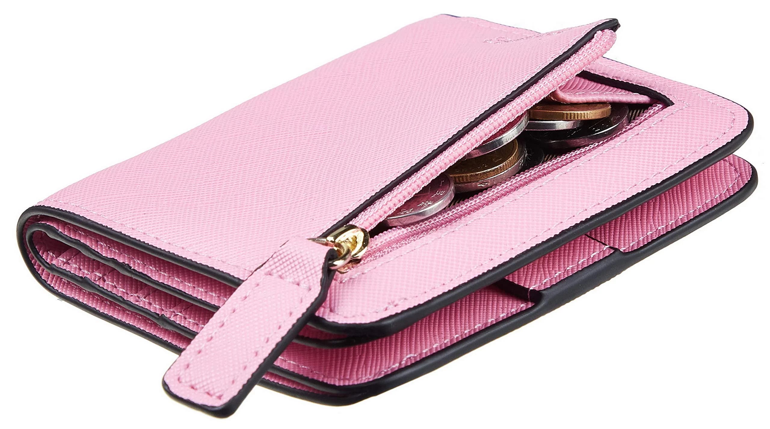 Toughergun CH Pink Slim Leather RFID-Blocking Bifold Mini Wallet for Women - main product image