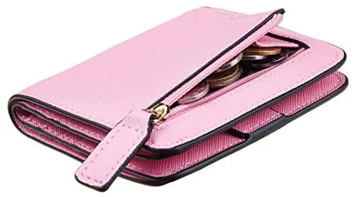 Toughergun CH Pink Slim Leather RFID-Blocking Bifold Mini Wallet for Women thumbnail 1