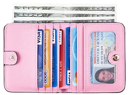 Toughergun CH Pink Slim Leather RFID-Blocking Bifold Mini Wallet for Women thumbnail 2