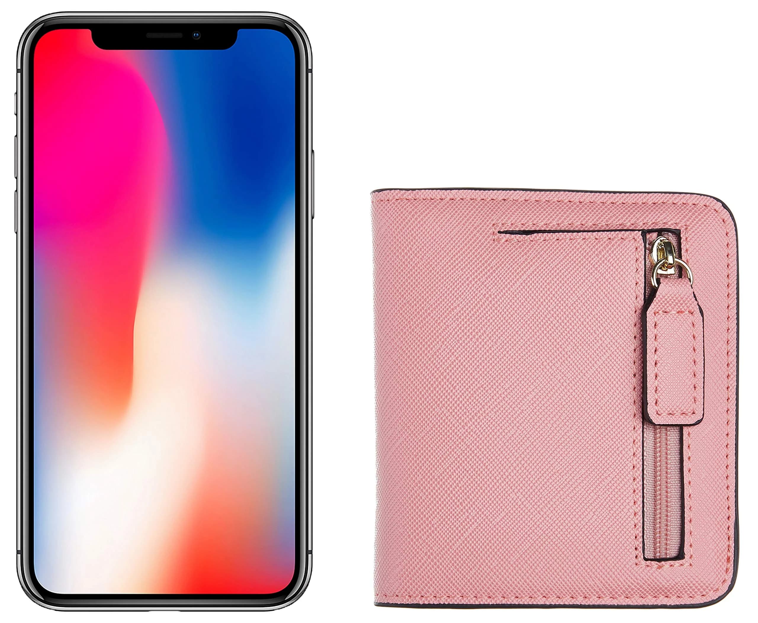 Toughergun Women's Slim Leather Wallet with RFID Protection, Compact Bifold Mini Purse, CH Sakura Pink | 10.67cm x 9.14cm x 2.03cm - view 6