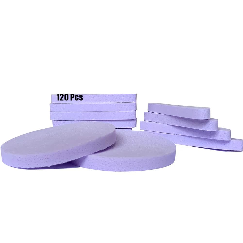 Tegelrying Compressed Facial Sponges, 120 Count Purple | Professional Makeup Removal & Cleansing - main product image