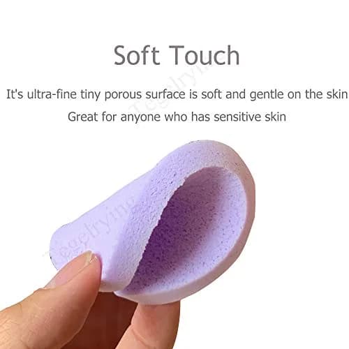 Tegelrying Compressed Facial Sponges, 120 Count Purple | Professional Makeup Removal & Cleansing thumbnail 3