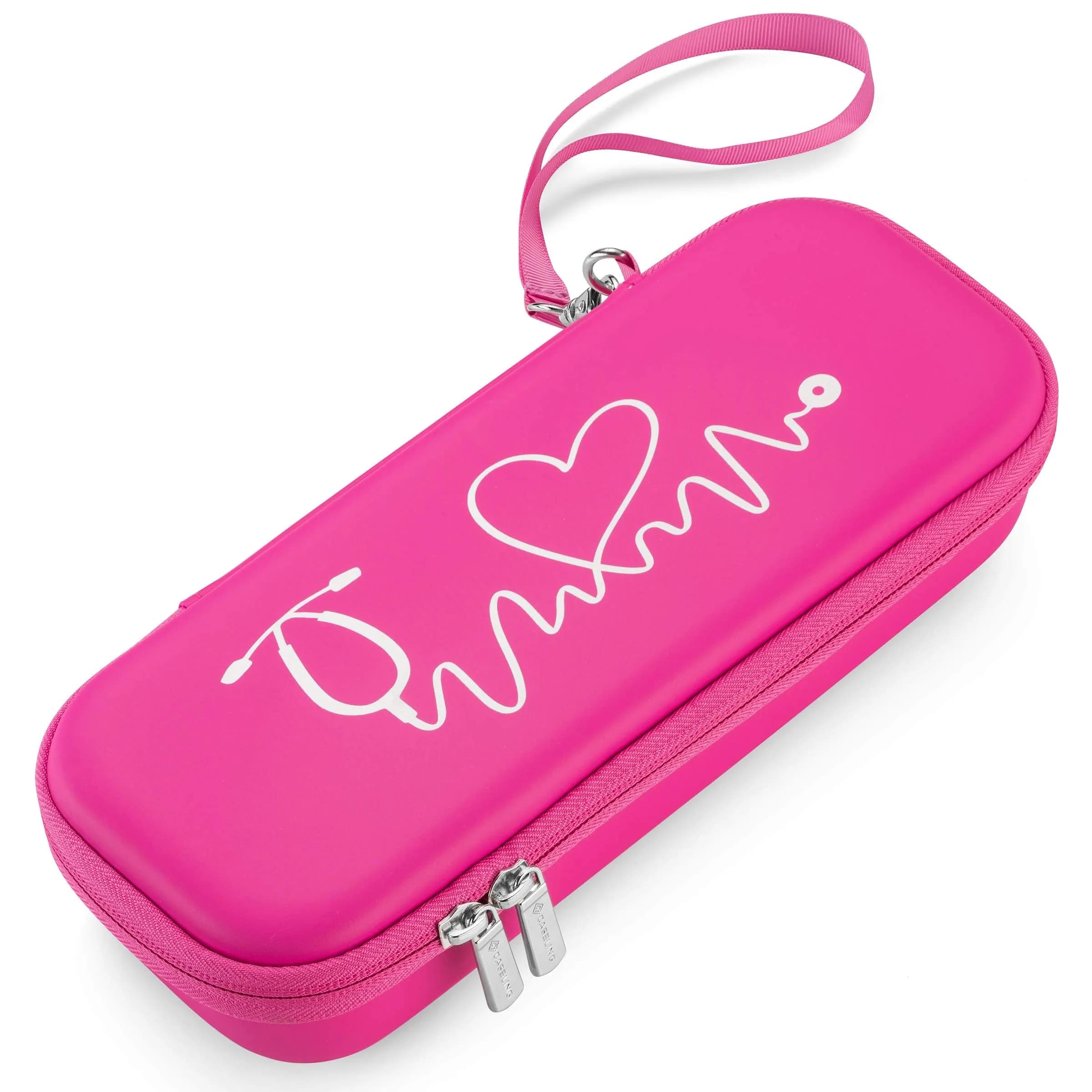caseling Pink Stethoscope Case with ID Slot & Pockets | Fits 3M Littmann Classic III, Lightweight II S.E, MDF Acoustica | Hard EVA Holder for Nurses (10.8" L x 4.1" W x 2.4" H) - view 2