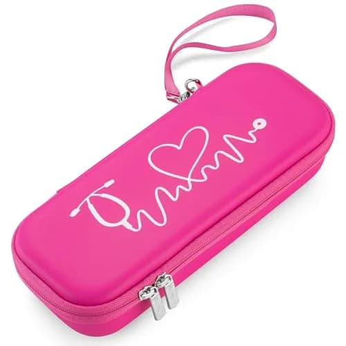 caseling Pink Stethoscope Case with ID Slot & Pockets | Fits 3M Littmann Classic III, Lightweight II S.E, MDF Acoustica | Hard EVA Holder for Nurses (10.8" L x 4.1" W x 2.4" H) thumbnail 2