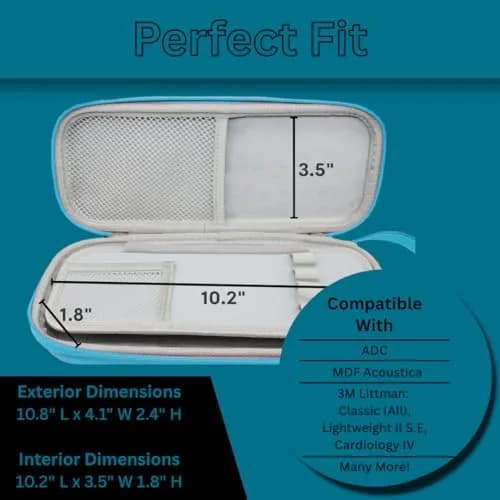 caseling Blue PU Leather Stethoscope Case | Water-Resistant, Shockproof, Dust-Proof for Nurse Accessories thumbnail 4