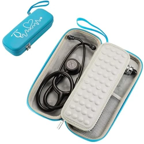 caseling Blue PU Leather Stethoscope Case | Water-Resistant, Shockproof, Dust-Proof for Nurse Accessories thumbnail 1