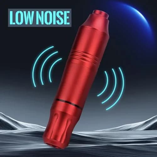 ATOMUS Rotary Tattoo Machine Pen Style Cartridge Machine Gun Liner Shader with DC Cord 9000r/m Motor Zinc Alloy Tattoo Machine Kit for Body Art Tattoo (Red) thumbnail 5