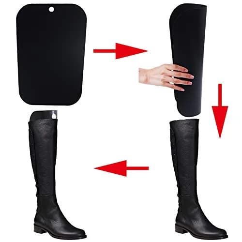 Ruisita Boot Shaper Form Inserts 8 Pairs (16 Sheets) Reusable PVC Black | Maintains Boot Shape & Ventilation thumbnail 4