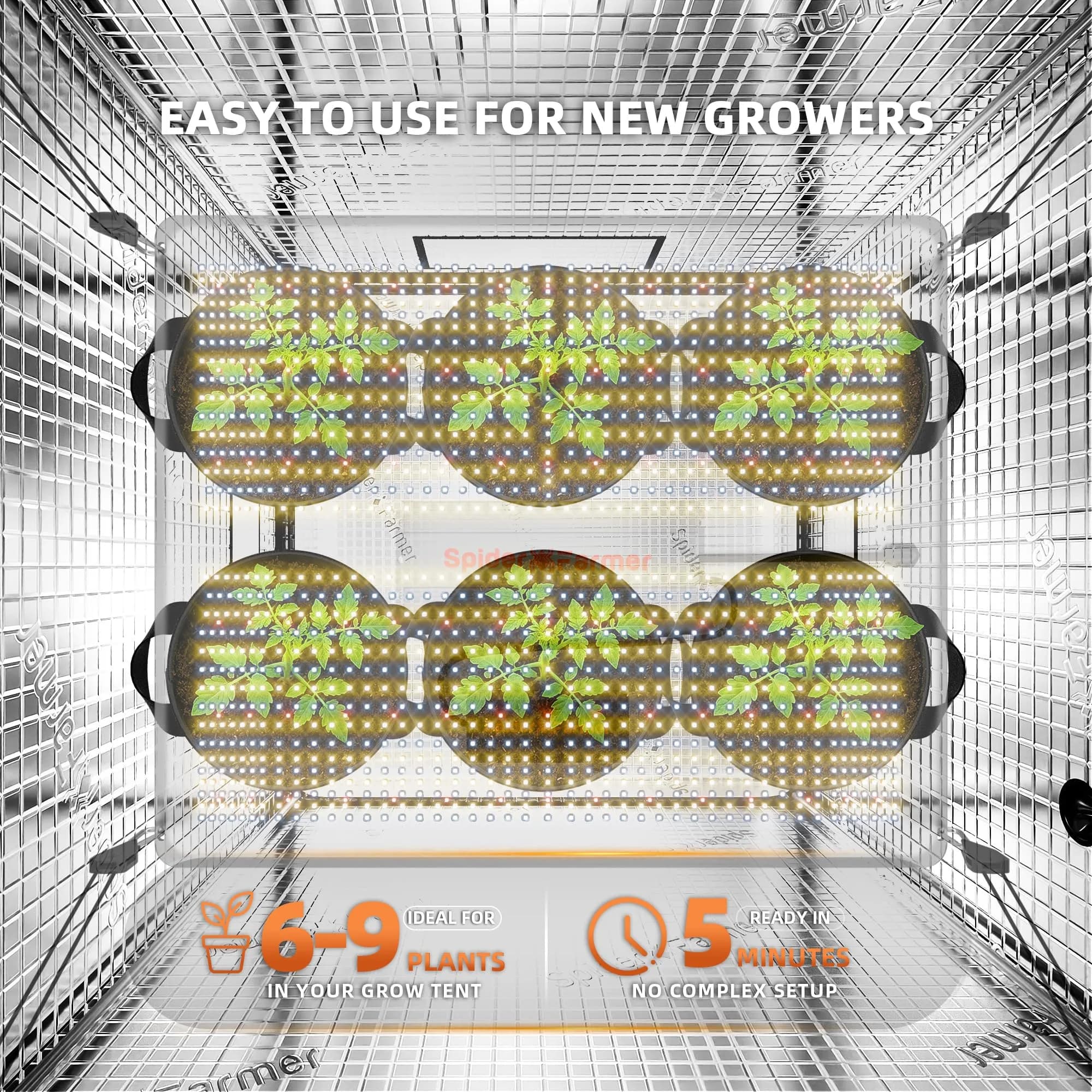 Spider Farmer SF4000 LED Grow Light 450W Full Spectrum | 127cm x 63.5cm (50" x 25") - view 6