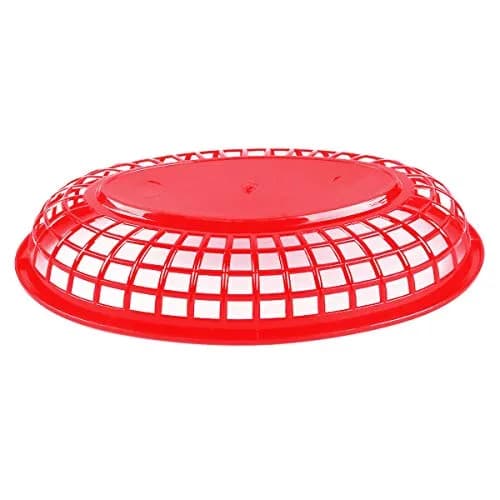 Kingrol 50 Pack Oval Fast Food Baskets, 8.9 x 5.6 x 1.5 Inch Plastic Storage Basket Bin for Home, Office, School, Picnic thumbnail 2