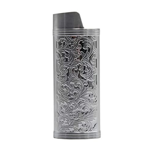 Lucklybestseller Metal Lighter Case Holder Vintage Floral Stamped for BIC Full Size Lighter J6 | Classic Metal Lighter Cover thumbnail 5