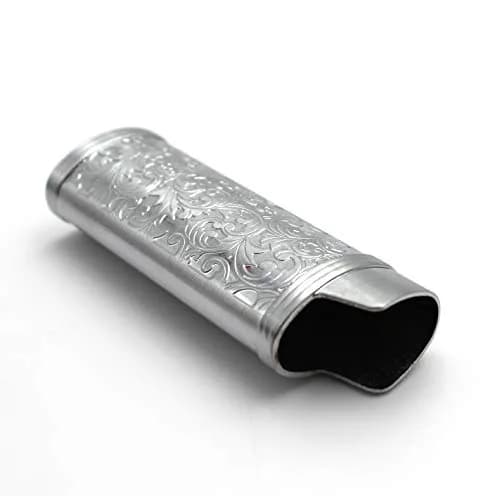 Lucklybestseller Metal Lighter Case Holder Vintage Floral Stamped for BIC Full Size Lighter J6 | Classic Metal Lighter Cover thumbnail 6